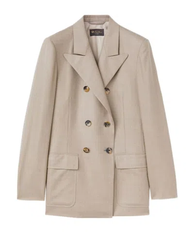 Loro Piana Ananda Freshly Cut Wool Long-sleeved Suit Coat In Neutral