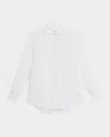 Loro Piana Andre Button Down Linen Solaire Shirt In 1005 Optical White