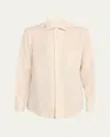 Loro Piana Andre Button Down Linen Solaire Shirt In Light Beach