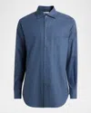 Loro Piana Andre Button-down Shirt In Cosmos Blue