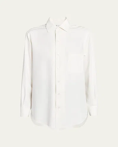 LORO PIANA ANDRE BUTTON DOWN SILK BLOUSE