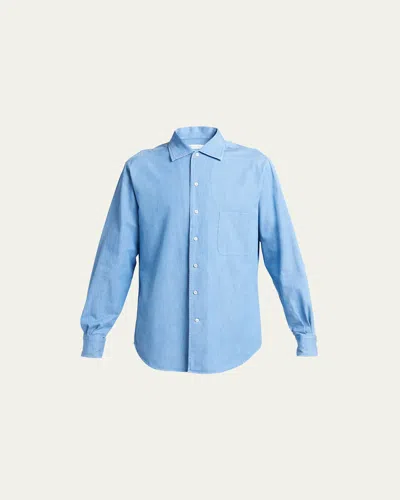 Loro Piana Andre Denim Sport Shirt In Blue