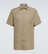 Loro Piana André Linen Bowling Shirt In Juta