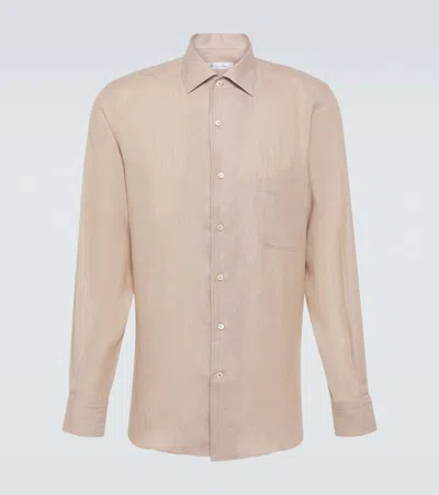 Loro Piana André Linen Shirt In Neutrals