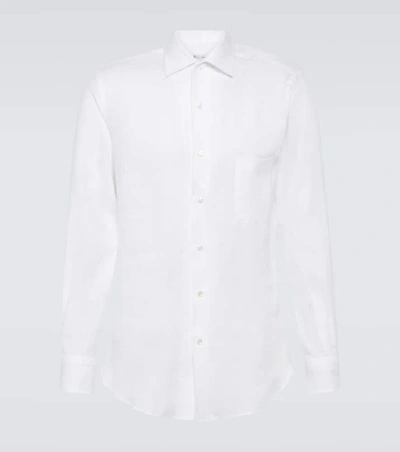 Loro Piana André Linen Shirt In Optical White