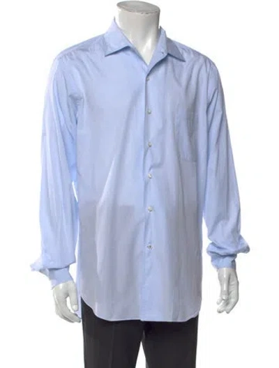 Pre-owned Loro Piana Andre Long Sleeve Dress Shirt In Blue