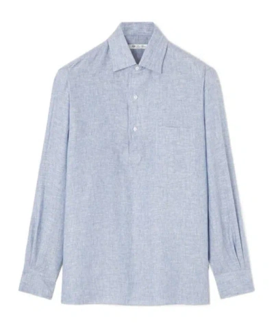 Loro Piana André Polo Shirt In Light Blue Indigo