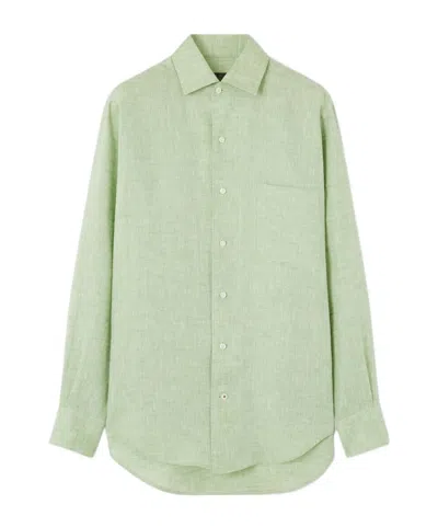 Loro Piana André Shirt In Soft Green Tea
