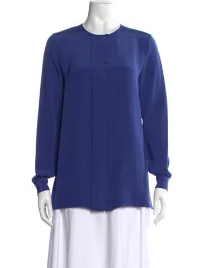 Pre-owned Loro Piana Andre Silk Blouse In Blue