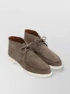 Loro Piana Walk And Walk Ankle Boots In Dove Grey Men In Gray