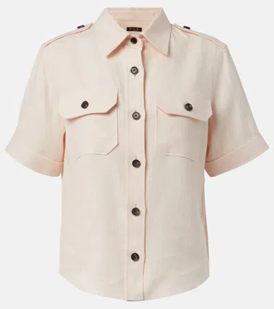 Loro Piana Annalisa Linen And Wool Blouse In Light Petal Color