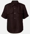 Loro Piana Annalisa Linen Shirt In Brown