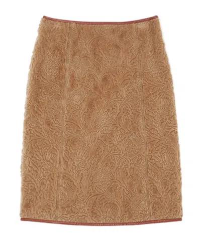 Loro Piana Annelise Zippered Skirt In Brown