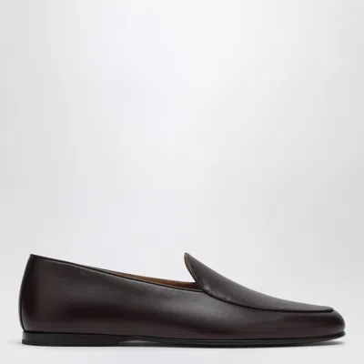 Loro Piana Anton Walk Loafers In Coffee-colored Leather In Black