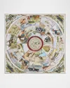 Loro Piana Arena Printed Silk Twill Foulard Scarf In White