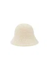 Loro Piana Arola Cashmere-blend Crochet Bucket Hat In Cream Almond