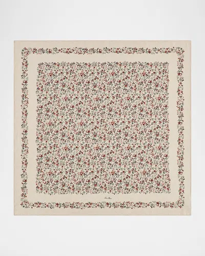 Loro Piana Arundel Gardens Field Silk Foulard Scarf In Brown