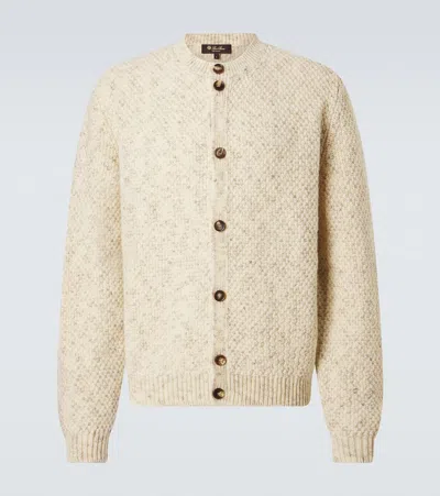 Loro Piana Ash Wool And Cashmere-blend Cardigan In Neutral