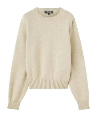 Loro Piana Ashi Cashmere Round Neck Sweater In Neutral