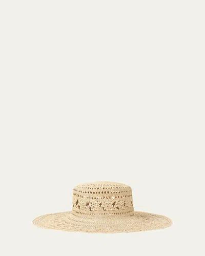 Loro Piana Asmara Foliage Straw Hat In Gold