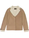 Loro Piana Aubrey Pebbled Brown Leather Jacket In Brown