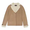 Loro Piana Aubrey Pebbled Brown Leather Jacket In Multi