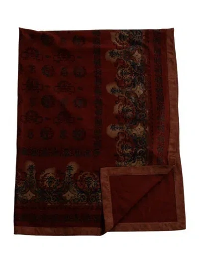 Pre-owned Loro Piana Aubusson Cashmere Throw Blanket In Red