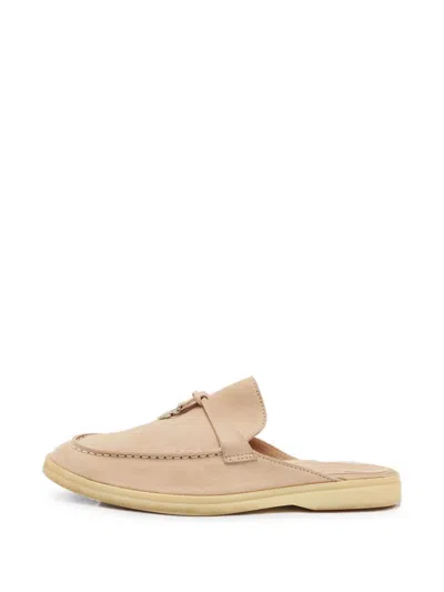 Pre-owned Loro Piana Babouche Charms Walk Mules In Neutrals