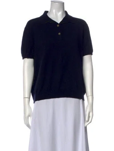 Pre-owned Loro Piana Baby Cashmere Baby Cashmere Polo In Blue