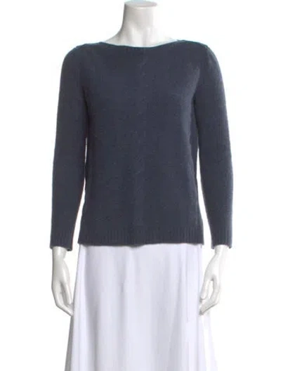 Pre-owned Loro Piana Baby Cashmere Bateau Neckline Sweater In Blue