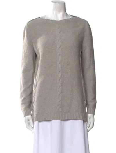 Pre-owned Loro Piana Baby Cashmere Bateau Neckline Sweater In Gray