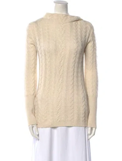 Pre-owned Loro Piana Baby Cashmere Bateau Neckline Sweater In Neutral