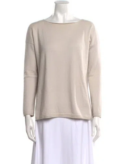 Pre-owned Loro Piana Baby Cashmere Bateau Neckline Sweater In Silver