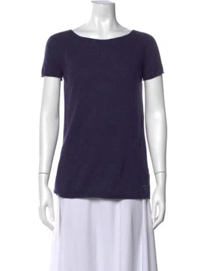 Pre-owned Loro Piana Baby Cashmere Bateau Neckline T-shirt In Blue
