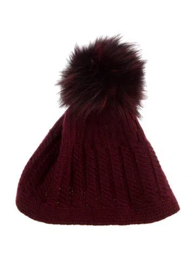 Pre-owned Loro Piana Baby Cashmere Beanie In Burgundy
