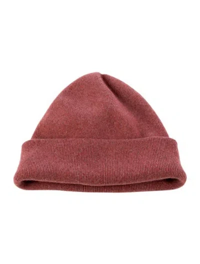 Pre-owned Loro Piana Baby Cashmere Beanie Hat In Red