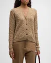 Loro Piana Baby Cashmere Cable Knit Cardigan In J1qp Golden Wheatgi