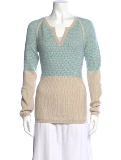 Pre-owned Loro Piana Baby Cashmere Colorblock Pattern Sweater