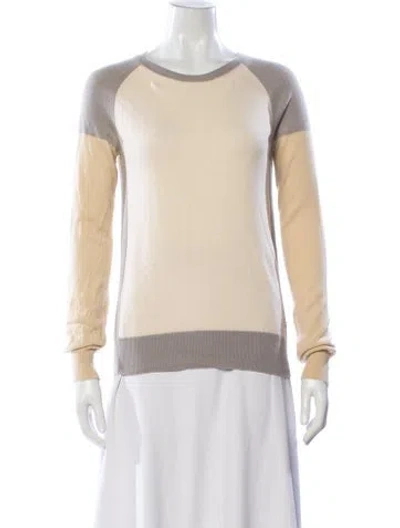 Pre-owned Loro Piana Baby Cashmere Colorblock Pattern Sweater In Neutral