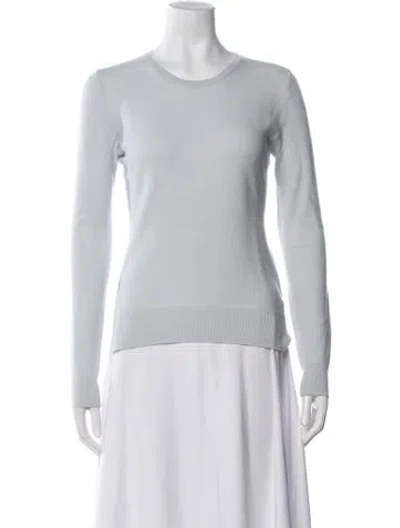Pre-owned Loro Piana Baby Cashmere Crew Neck Sweater In Blue/white