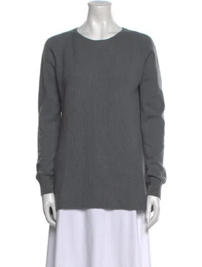 Pre-owned Loro Piana Baby Cashmere Crew Neck Sweater In Gray