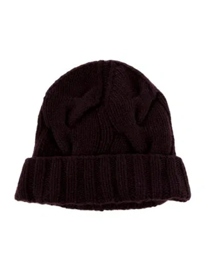 Pre-owned Loro Piana Baby Cashmere Embroidered Beanie In Purple