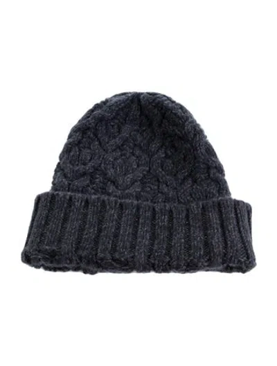 Pre-owned Loro Piana Baby Cashmere Knit Beanie In Blue