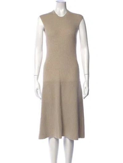 Pre-owned Loro Piana Baby Cashmere Midi Length Dress In Neutral