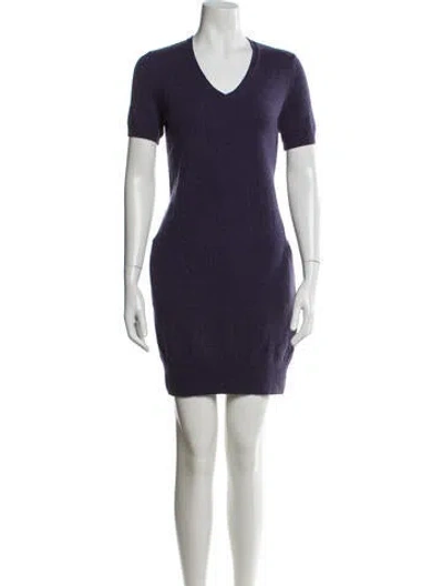 Pre-owned Loro Piana Baby Cashmere Mini Dress In Blue
