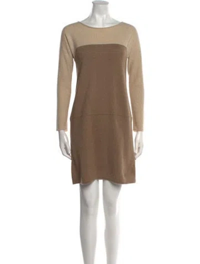 Pre-owned Loro Piana Baby Cashmere Mini Dress In Brown
