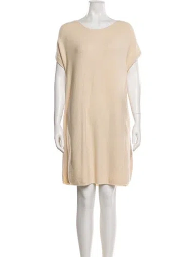 Pre-owned Loro Piana Baby Cashmere Mini Dress In Brown
