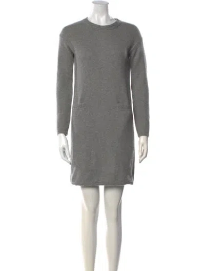 Pre-owned Loro Piana Baby Cashmere Mini Dress In Grey