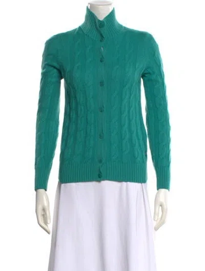 Pre-owned Loro Piana Baby Cashmere Mock Neck Sweater In Green