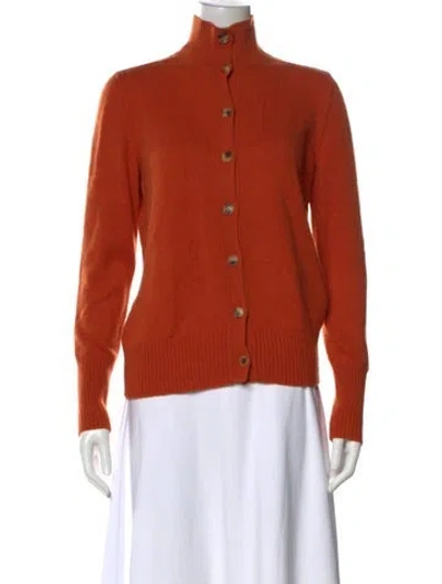 Pre-owned Loro Piana Baby Cashmere Mock Neck Sweater In Orange